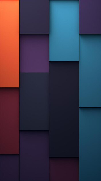 Photo a colorful wall with a purple and orange square that says 