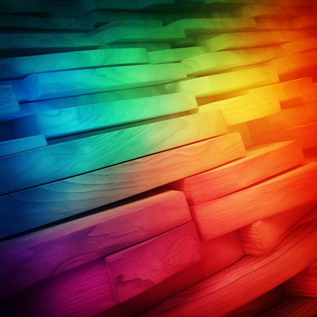 A colorful wall with a rainbow colored background.