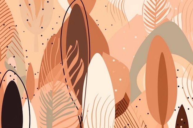 A colorful wallpaper with a bird pattern in orange and brown.