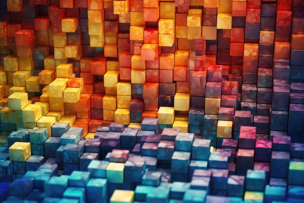 A colorful wallpaper with a colorful cube pattern.