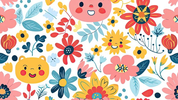 Photo a colorful wallpaper with a cute little pig in the middle