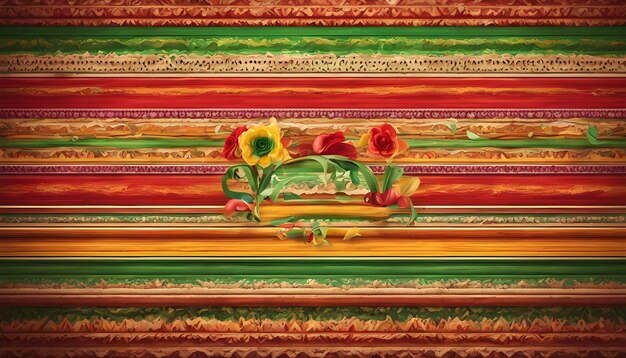 Photo a colorful wallpaper with flowers on it