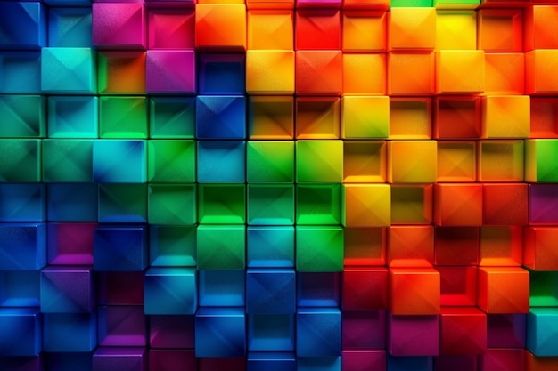 A colorful wallpaper with the word cubes on it.