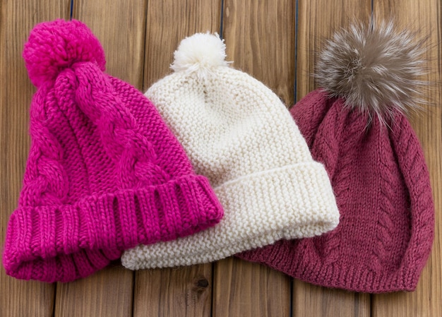 Colorful warm hats