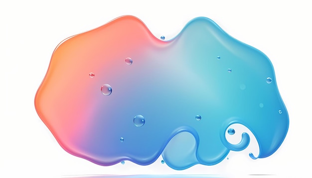 Foto una goccia d'acqua colorata è su una superficie bianca.