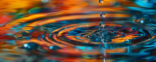 Colorful water droplet splash