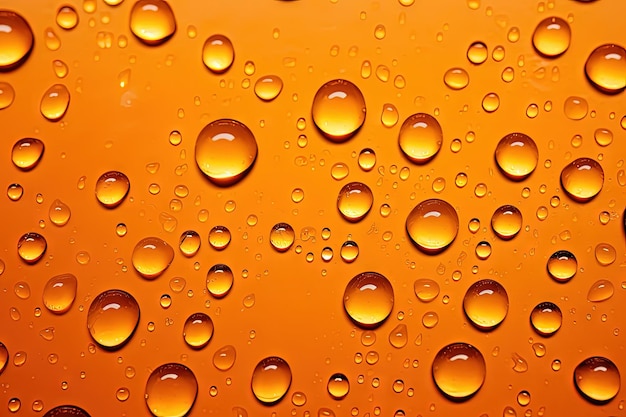 Colorful water droplets on an orange background