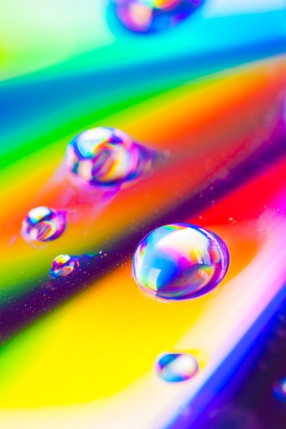 Colorful water drops