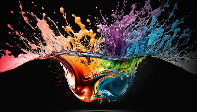 Colorful water splash background Generative AI