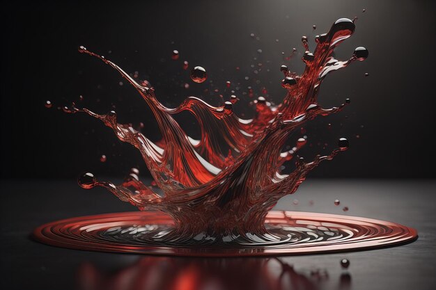 a colorful water splash on a gradient background ai generative