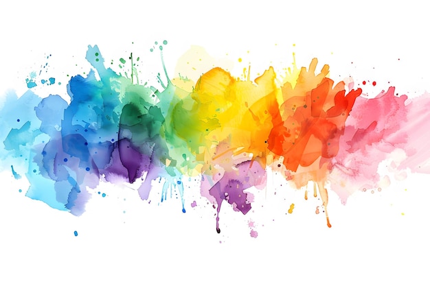 Photo colorful watercolor background with rainbow color