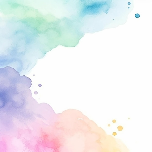 Colorful watercolor background with a white background