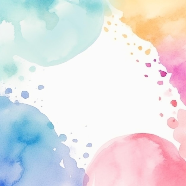 Colorful watercolor background with a white space for text