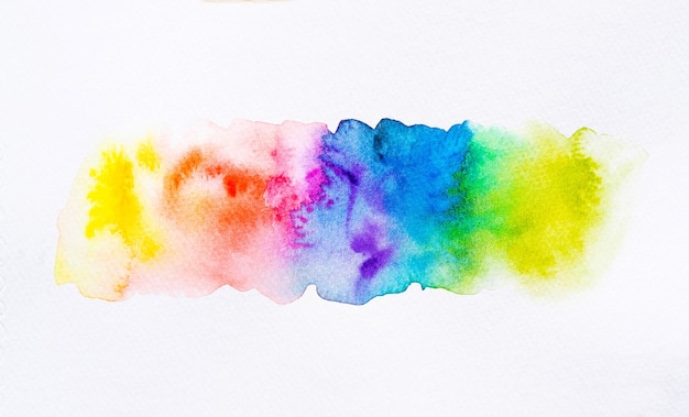 Colorful watercolor brush background. Abstract watercolor stain with paint blotch for banner, template, element for decoration. Close-up.