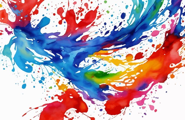 Colorful Watercolor Brush Splash Abstract Background Illustration