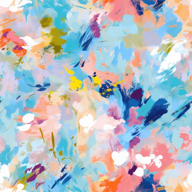 カラフルな水彩画のモネ スタイルのシームレスなパターン背景