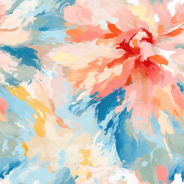 Colorful Watercolor Brushstroke Painting Monet Style Seamless Pattern Background