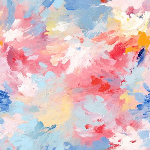 Colorful Watercolor Brushstroke Painting Monet Style Seamless Pattern Background