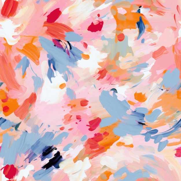 Colorful Watercolor Brushstroke Painting Monet Style Seamless Pattern Background