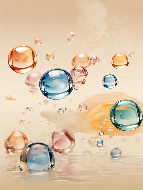 colorful watercolor bubble on beige 9