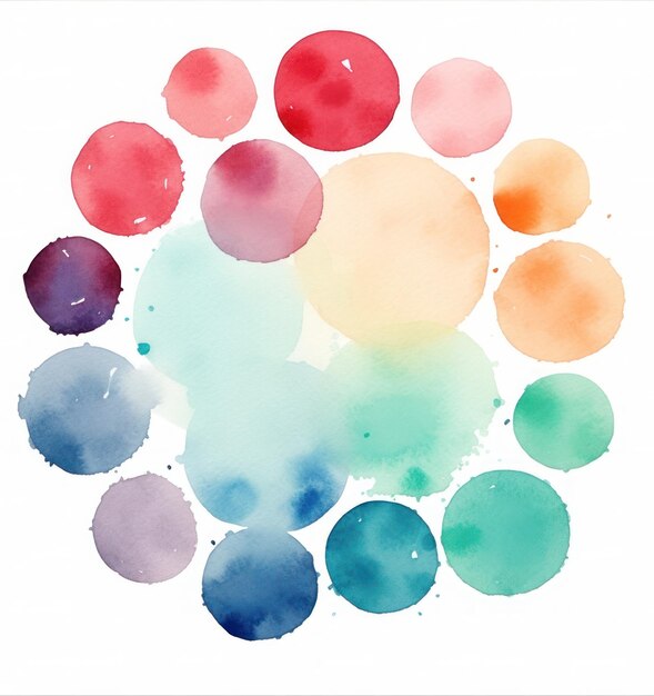 Colorful watercolor circle background