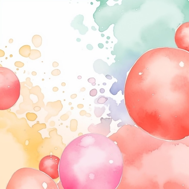 Colorful watercolor circles on a white background