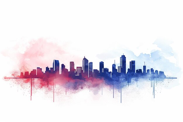 colorful watercolor cityscape landscape vector illustration on white background