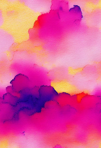 Colorful watercolor clouds 3d illustrated