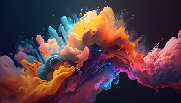 Colorful watercolor clouds. AI generative. Background Wallpaper.