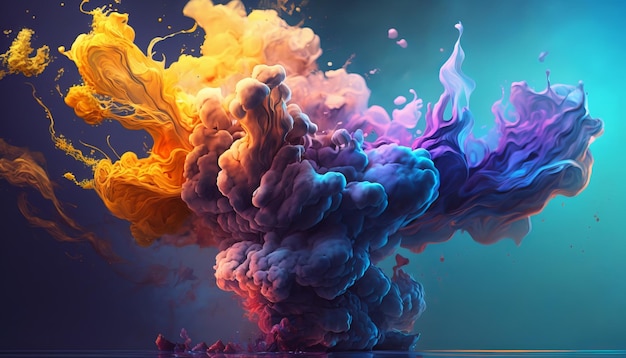 Colorful watercolor clouds. AI generative. Background Wallpaper.