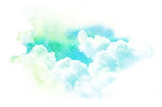 Colorful watercolor clouds