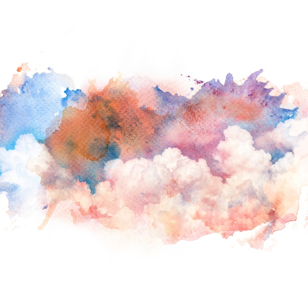 Photo colorful watercolor clouds