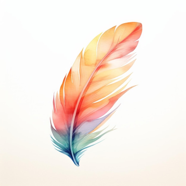 Colorful Watercolor Feather Design For Lomi Lomi Massage Company