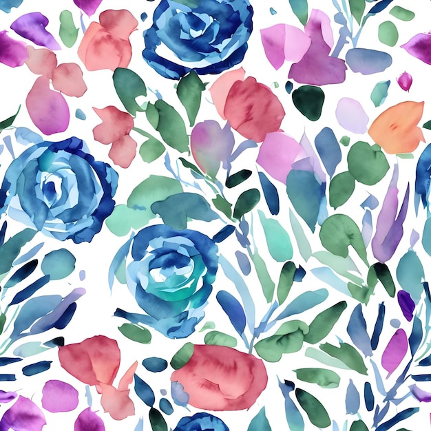 Colorful watercolor flowers