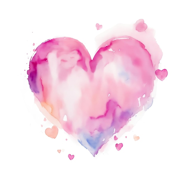 Photo a colorful watercolor heart shape on a white background