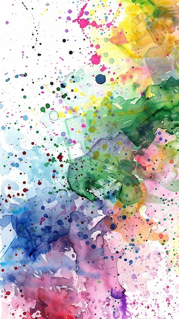 colorful watercolor ink splashes