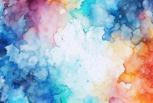 Photo colorful watercolor isolated white background generative aii