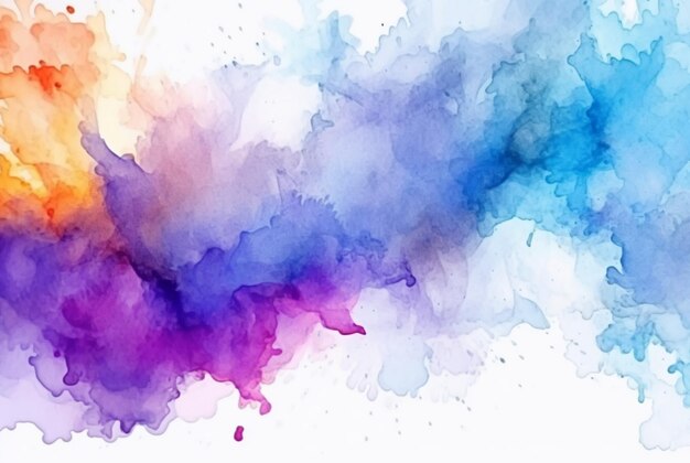 Colorful watercolor isolated white background generative aii