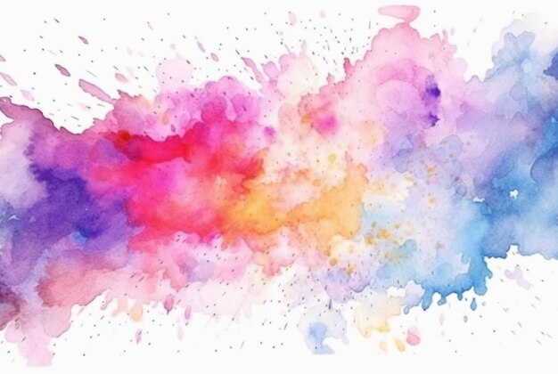 Photo colorful watercolor isolated white background generative aii