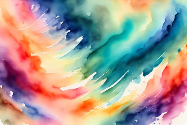 A colorful watercolor painting of a rainbow