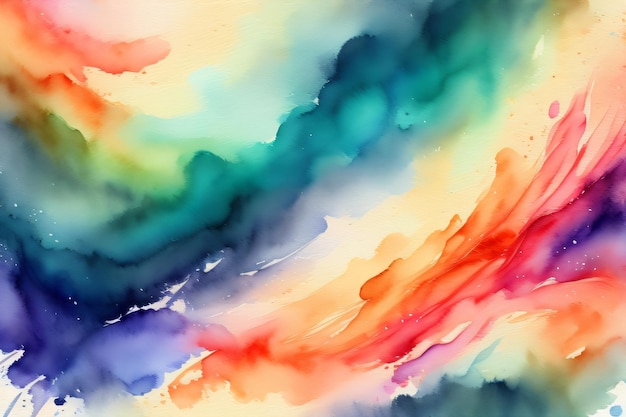 Красочная акварельная картина радуги