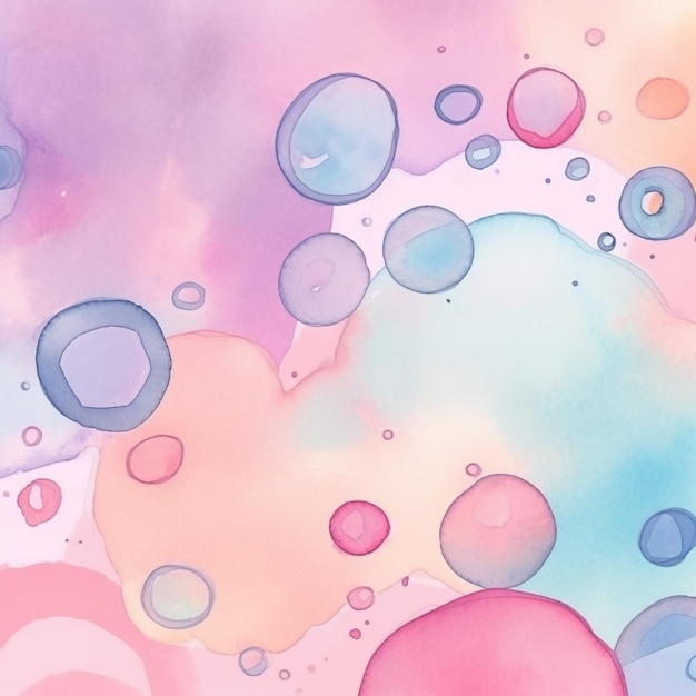 Foto un dipinto ad acquerello colorato con la parola bolla su di esso
