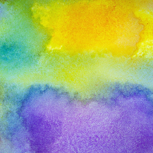 A colorful watercolor painting with a yellow and blue background.