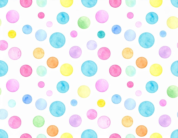 Colorful Watercolor Polka Dots Pattern