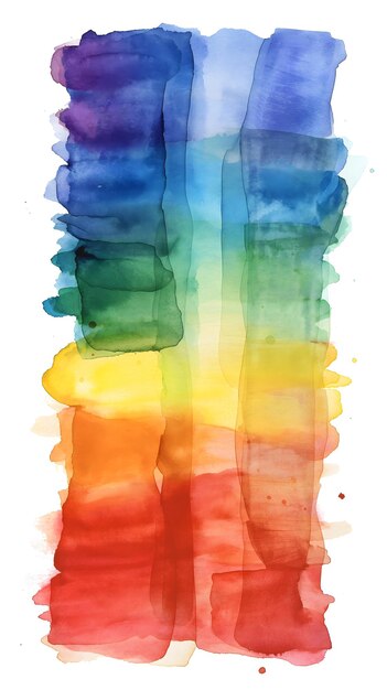 Photo colorful watercolor rainbow stripes