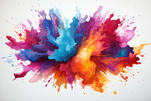 Colorful Watercolor Splash Explossion Ai Generative