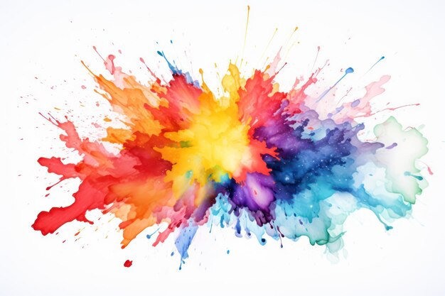 Colorful Watercolor Splash Explossion Ai Generative