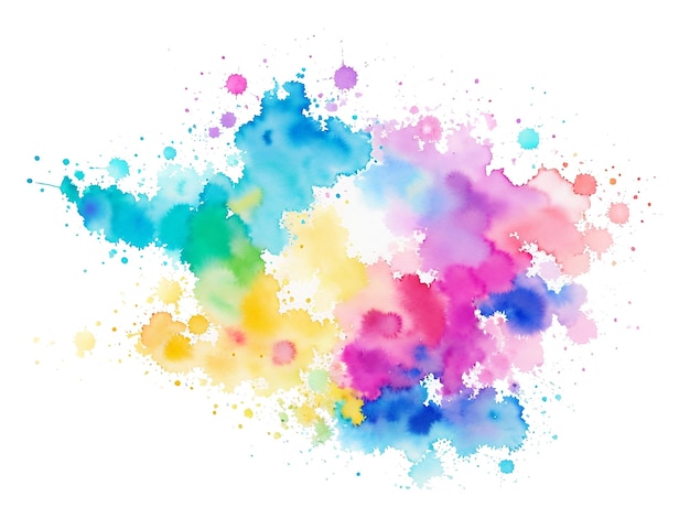 Photo colorful watercolor splashes and stains isolated scarlet spot