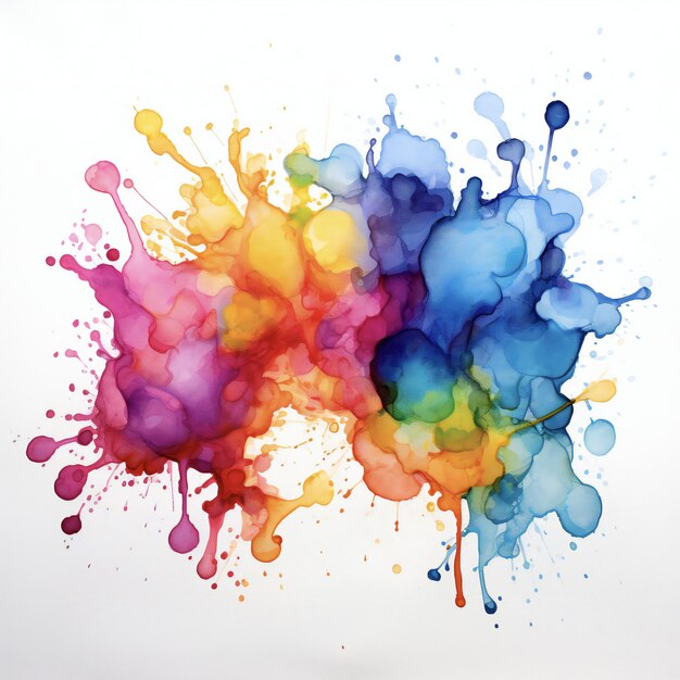 colorful watercolor splashes