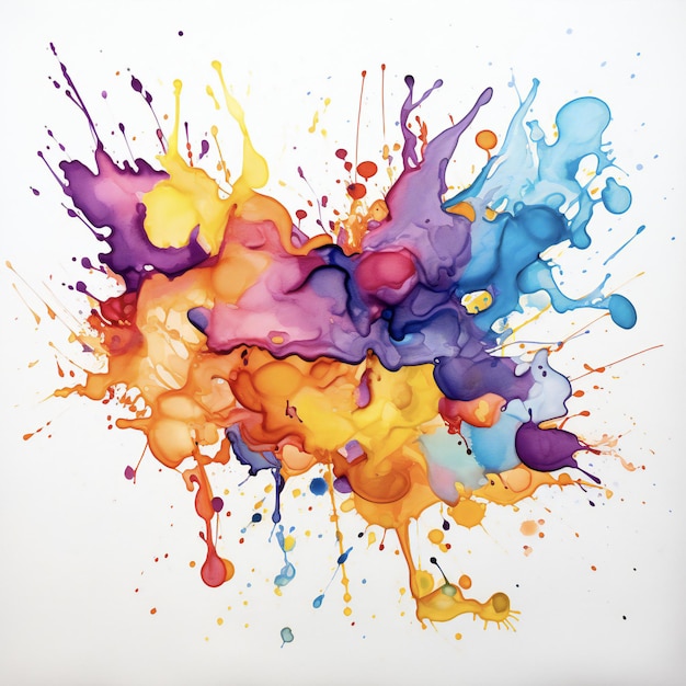 colorful watercolor splashes